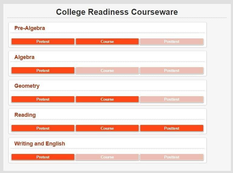 College Readiness Courseware