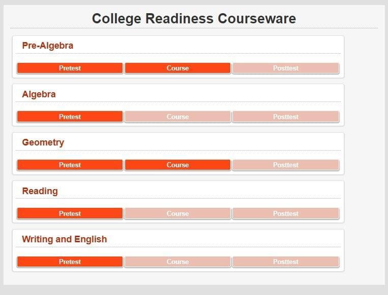 College Readiness Courseware