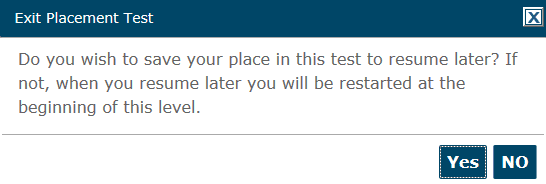 Exit Placement Test