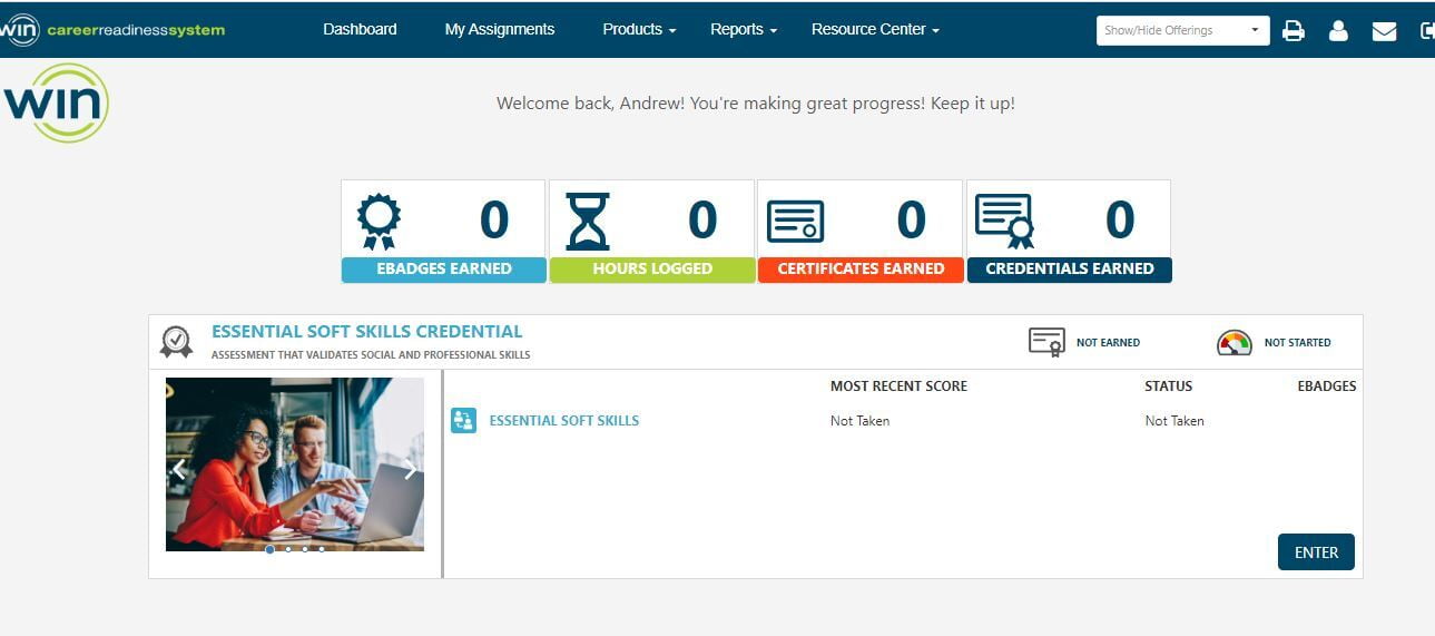 Esssential Soft Skills Credential Dashboard