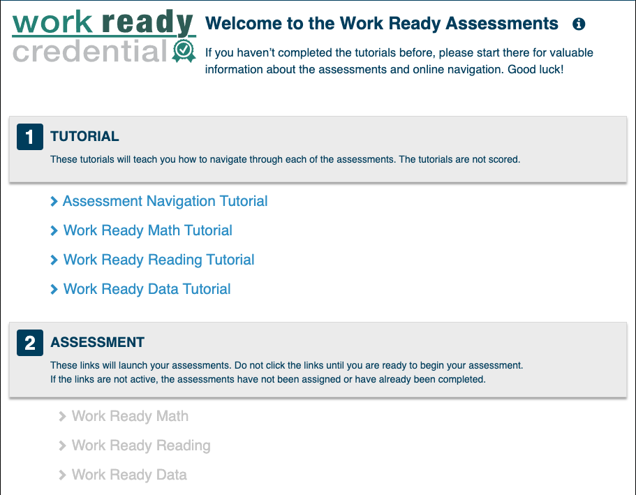 Ready to Work Assessment