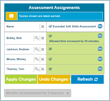 Essential Soft Skills Credential - Monitor Assessment Progress