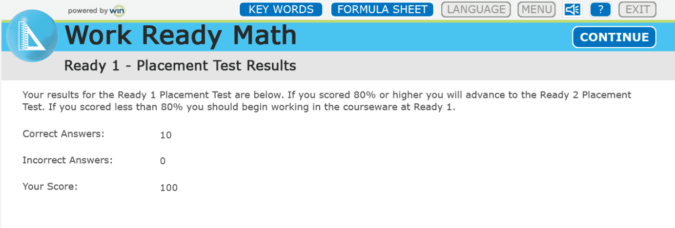 Placement Test Results